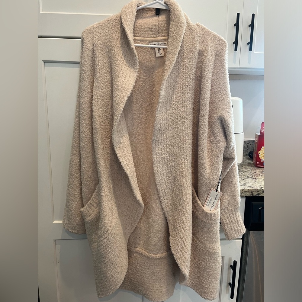 NWT Cupcakes & Cashmere Cozy Knit Beige Cardigan Size Medium - Picture 3 of 7